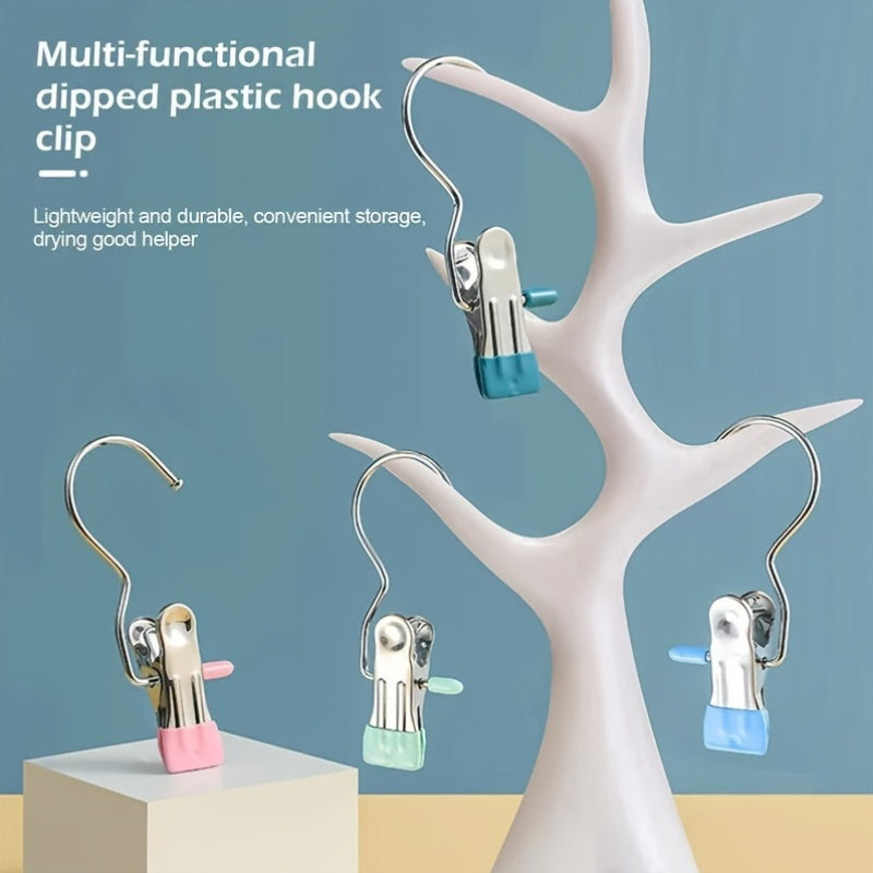 10pcs Stainless Steel Pants Hangers with Clips