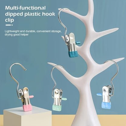 10pcs Stainless Steel Pants Hangers with Clips