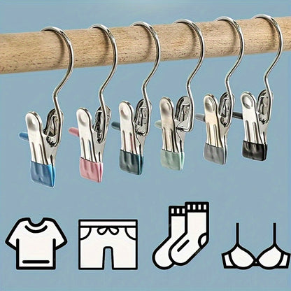 10pcs Stainless Steel Pants Hangers with Clips