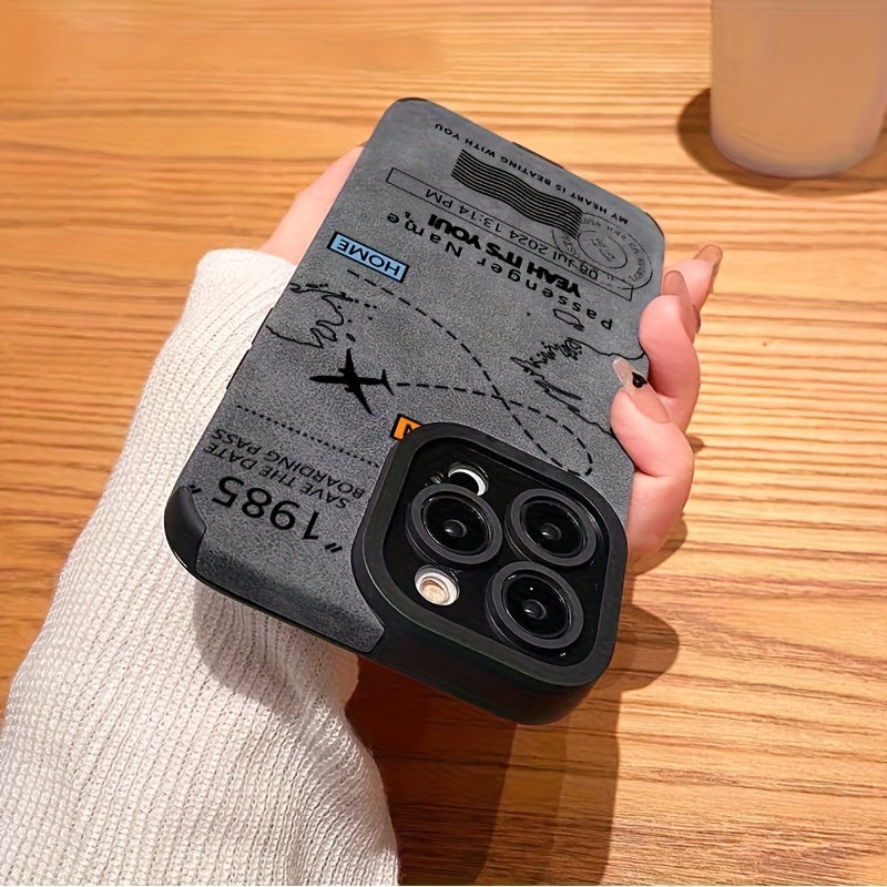 Airplane Flight Plan Phone Case Suitable for Apple iPhone 12/12 Pro/12 Pro Max/13/13 Pro/13 Pro Max/14/14 Pro/15/15 Pro/11/11 Pro/16/16 Pro - Perfect Gift for Family and Friends, Smooth Matte Surface with Durable TPU Material