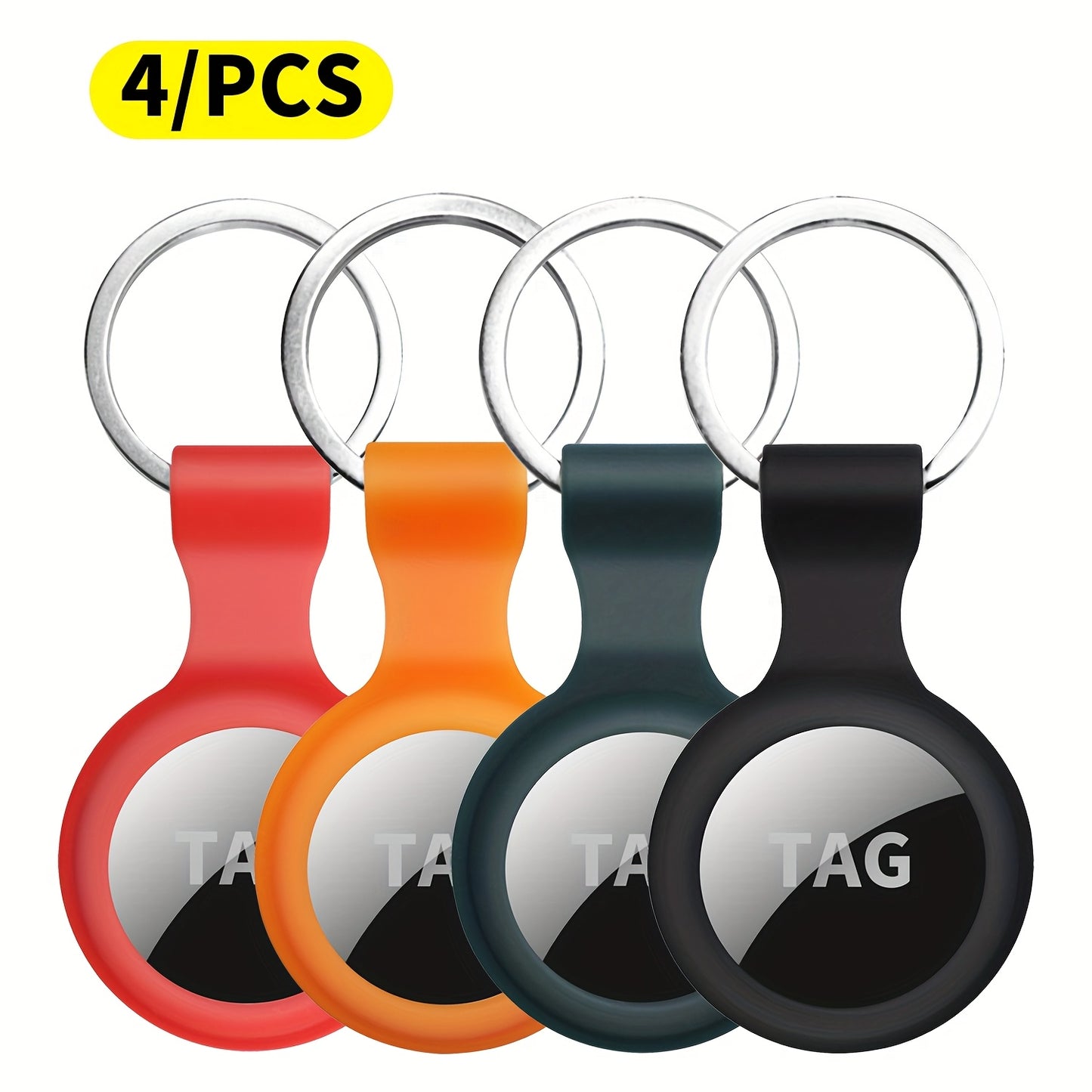 Four-piece Set, Suitable for Apple AirTag Anti-loss Tracker Protective Case with Keychain