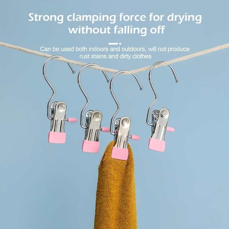 10pcs Stainless Steel Pants Hangers with Clips