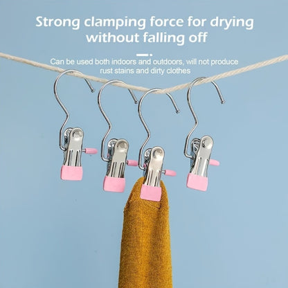 10pcs Stainless Steel Pants Hangers with Clips