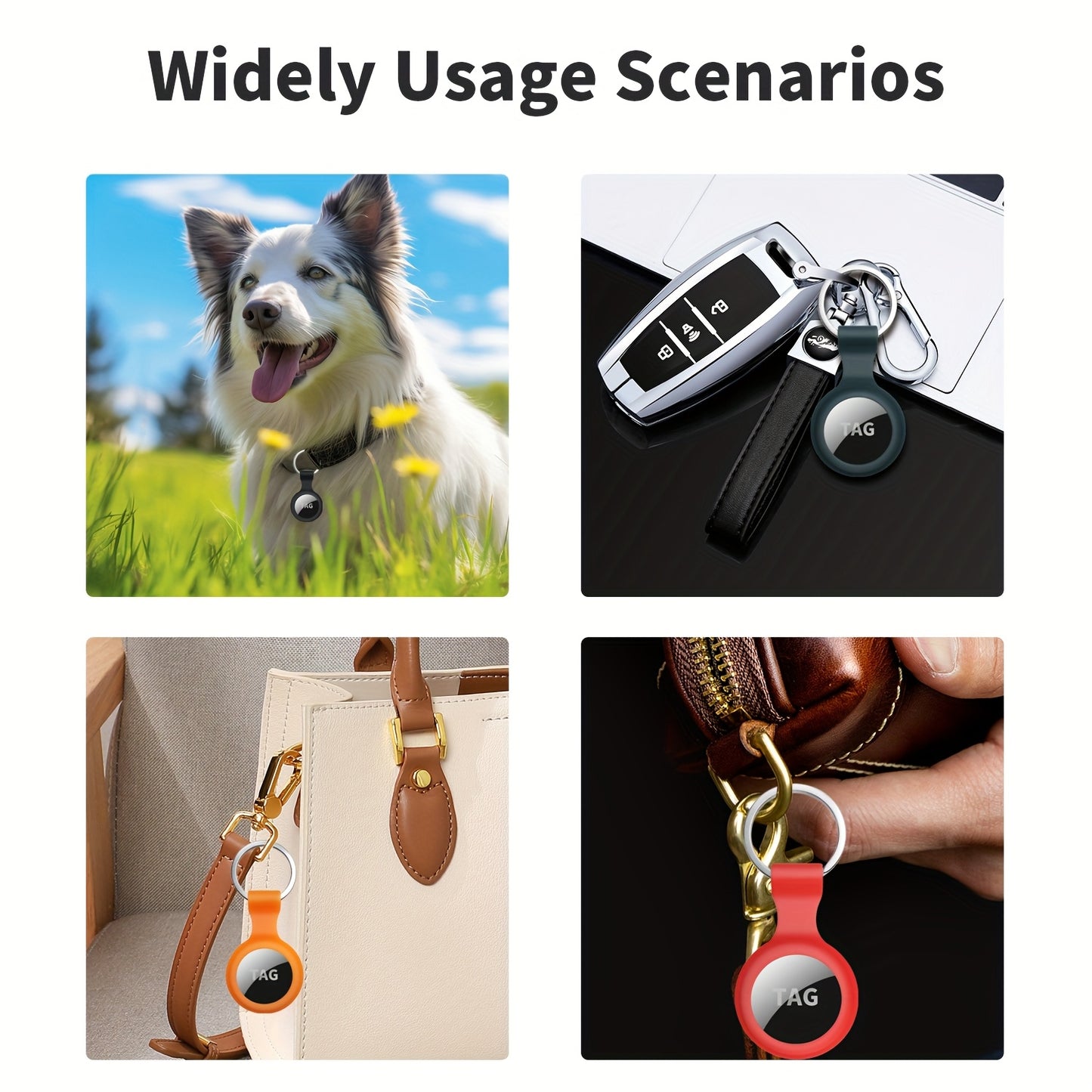 Four-piece Set, Suitable for Apple AirTag Anti-loss Tracker Protective Case with Keychain