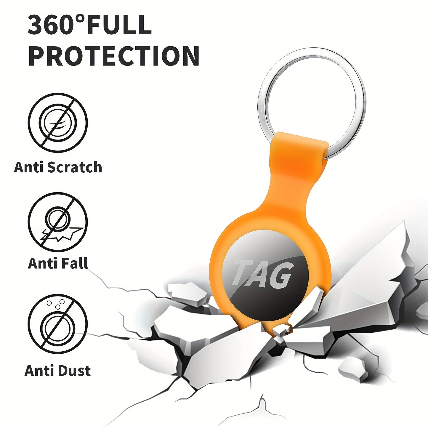 Four-piece Set, Suitable for Apple AirTag Anti-loss Tracker Protective Case with Keychain