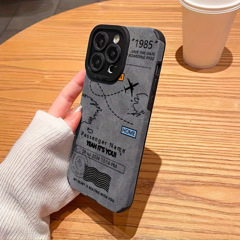 Airplane Flight Plan Phone Case Suitable for Apple iPhone 12/12 Pro/12 Pro Max/13/13 Pro/13 Pro Max/14/14 Pro/15/15 Pro/11/11 Pro/16/16 Pro - Perfect Gift for Family and Friends, Smooth Matte Surface with Durable TPU Material