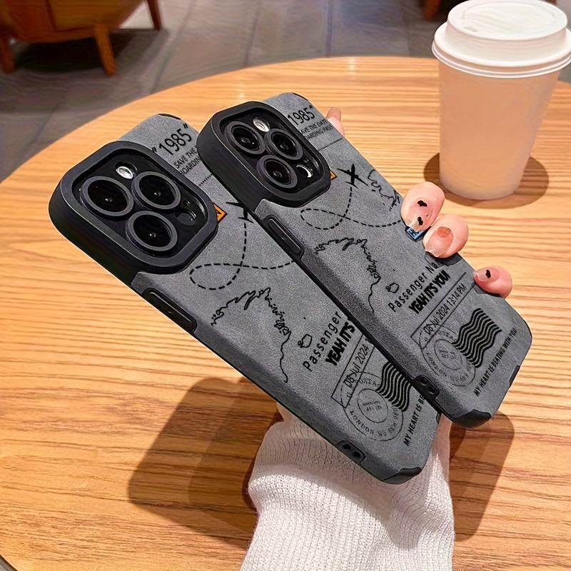 Airplane Flight Plan Phone Case Suitable for Apple iPhone 12/12 Pro/12 Pro Max/13/13 Pro/13 Pro Max/14/14 Pro/15/15 Pro/11/11 Pro/16/16 Pro - Perfect Gift for Family and Friends, Smooth Matte Surface with Durable TPU Material