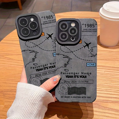 Airplane Flight Plan Phone Case Suitable for Apple iPhone 12/12 Pro/12 Pro Max/13/13 Pro/13 Pro Max/14/14 Pro/15/15 Pro/11/11 Pro/16/16 Pro - Perfect Gift for Family and Friends, Smooth Matte Surface with Durable TPU Material
